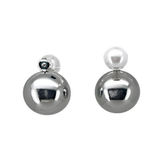 Classic silver Pearl Drop Earrings